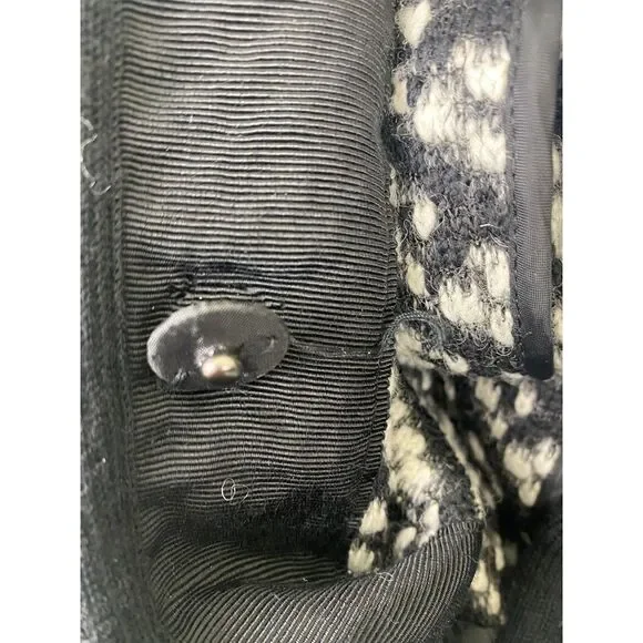 Talbots Wool Blend Pea Coat Women XL Black White Snap Button - Picture 5 of 5